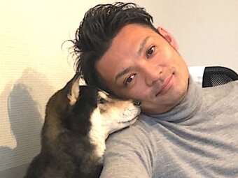 柴犬と家族
